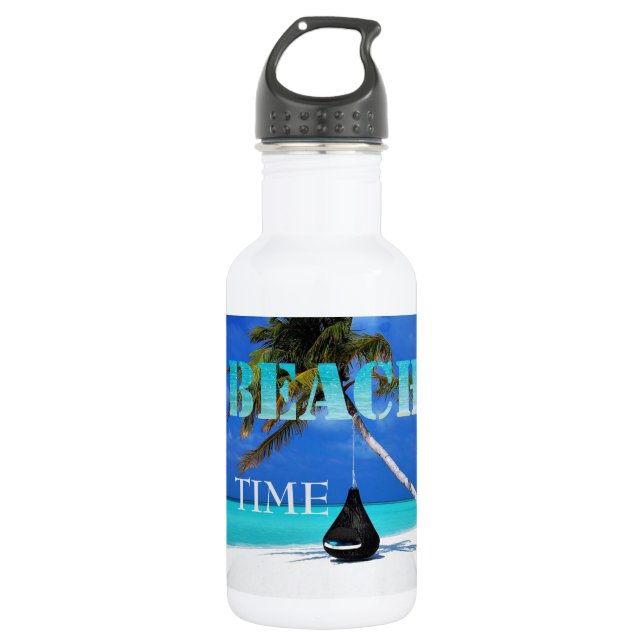 Botella De Agua Tiempo en la Playa Adorable (Anverso)
