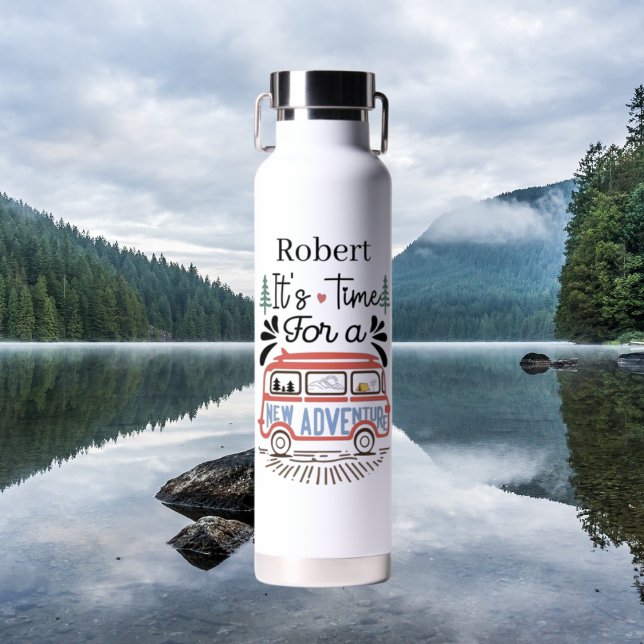 Botella De Agua tiempo fresco nueva aventura añadir nombre (Subido por el creador)