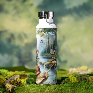 Botella De Agua Tierra de hadas de bonito con lindo caracol y mari