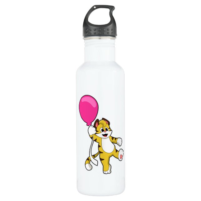 Botella De Agua Tigre con globo (Anverso)