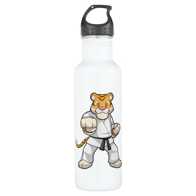 Botella De Agua Tigre en el Karate de las artes marciales (Anverso)