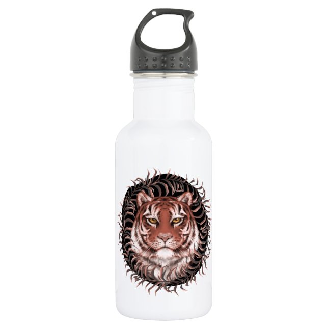 Botella De Agua Tigre en la hierba (Anverso)