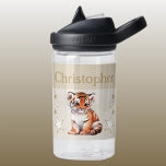 Botella De Agua Tigre lindo agregar nombre con estrellas niños mar<br><div class="desc">Botella de agua CamelBak Eddy® para niños. Personaliza con un nombre. Esta botella de agua tiene un tigre lindo con estrellas en los colores marrón y blanco.</div>