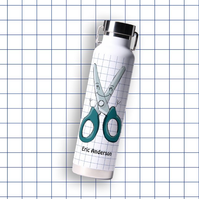 Botella De Agua Tijeras de los suministros escolares de mano (Hand Drawn School Supplies Scissors Water Bottle
)