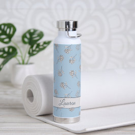 Botella De Agua Timeless Botanical Bloom Soft Blue Monogram 