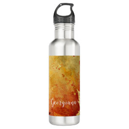 Botella De Agua Tinta Rustic Golden Otumnal Personalizada