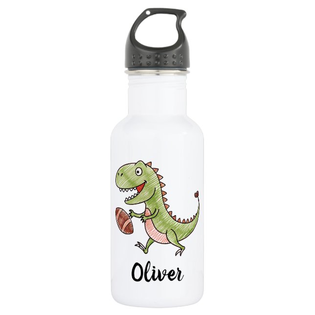 Botella De Agua Tiny Trex Jugando Fútbol Personalizado (Anverso)