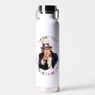 Botella De Agua Tío Sam Quiero Que Celebres Como Si Fuera 1776