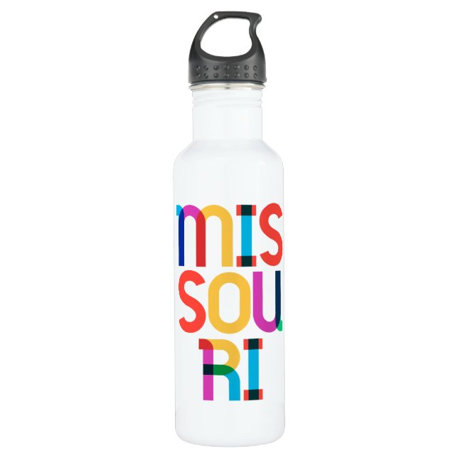 Botella De Agua Tipo de Pop Art 80 retro misuri (Anverso)