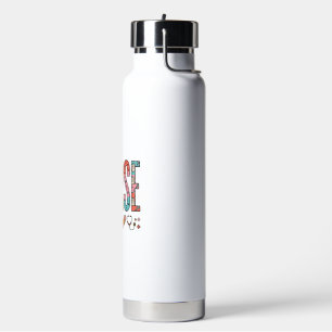 Botella De Agua Tipografía de enfermera vintage icono médico diseñ