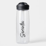Botella De Agua Tipografía de guión de nombre personalizada simple<br><div class="desc">Este diseño puede ser personalizado en el área proporcionada cambiando la foto y/o el texto. O puede personalizarse haciendo clic en Personalizar esta plantilla y, a continuación, eligiendo la opción de hacer clic en el personalizar y eliminando o cambiando el color del fondo, agregando texto, cambiando el color o estilo...</div>