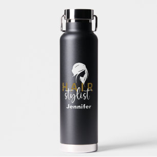 Botella De Agua Tipografía estilista de pelo personalizada