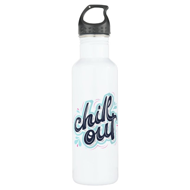 Botella De Agua Tipografía moderna de Chill out (Anverso)