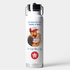 Botella De Agua Tipografía moderna simple Foto Día de los Primeros