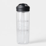 Botella De Agua Tipografía personalizada de reunión familiar moder<br><div class="desc">Este es un diseño elegante, moderno, minimalista, gris, personalizado, de reuniones familiares. Tiene espacio para que añada tu nombre y apellido junto con el año de tu reunión. Está en gris de tendencia con tipografía de escritura elegante. Este elegante diseño de tipografía es perfecto para su divertida reunión familiar, reunión...</div>
