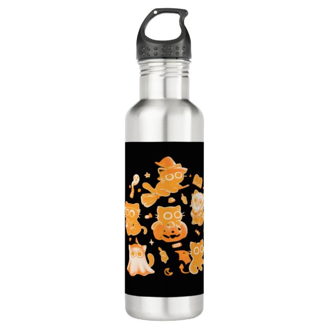 Botella De Agua Tiras clásicas de gatitos espeluznantes (Anverso)