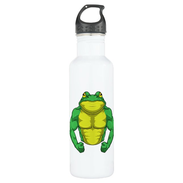 Botella De Agua Toad as Bodybuilder con músculos grandes (Anverso)