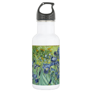 Botella De Agua Todavía de Van Gogh vida: Florero con los iris
