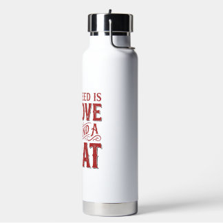 Botella De Agua Todo lo que necesito es amor y un gato Diseño vint