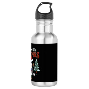 Botella De Agua Todo lo que Quiere la Navidad es Perro Husky Gorro