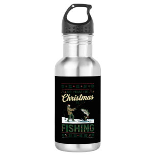 Botella De Agua Todo Lo Que Quiere Navidad Es Pescar Pescador Pece
