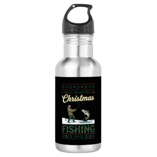 Botella De Agua Todo Lo Que Quiere Navidad Es Pescar Pescador Pece
