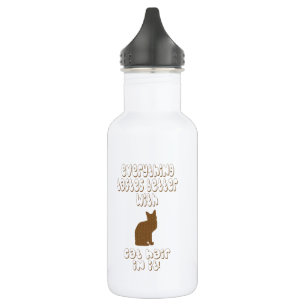 Botella De Agua ¡Todo prueba mejor con el pelo del gato en él!