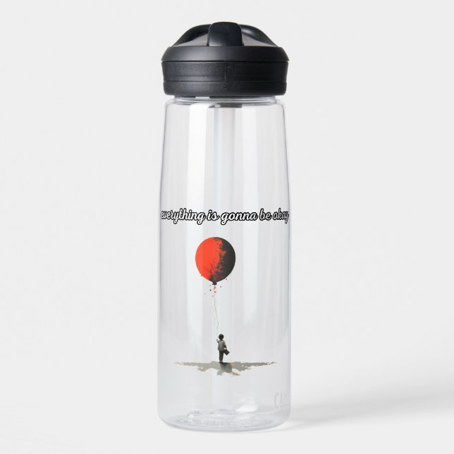 Botella De Agua todo va a estar bien, rojo ballon (Delante)