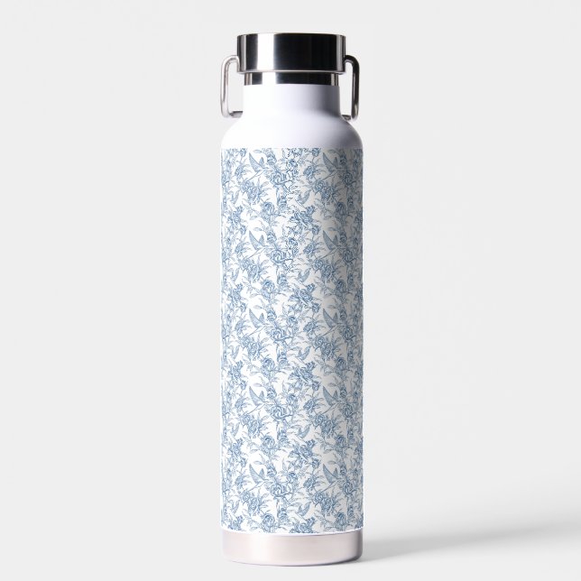 Botella De Agua Toile de Francia Azul (Delantero)