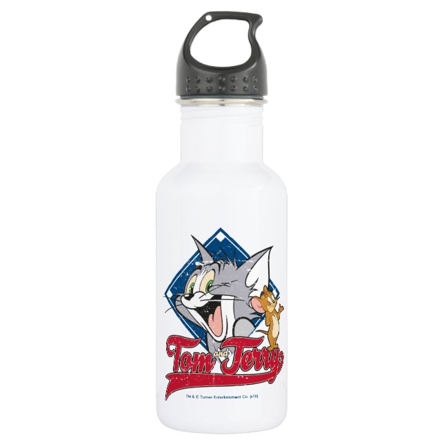 Botella De Agua Tom Y Jerry | Tom Y Jerry En Diamante De Béisbol (Anverso)