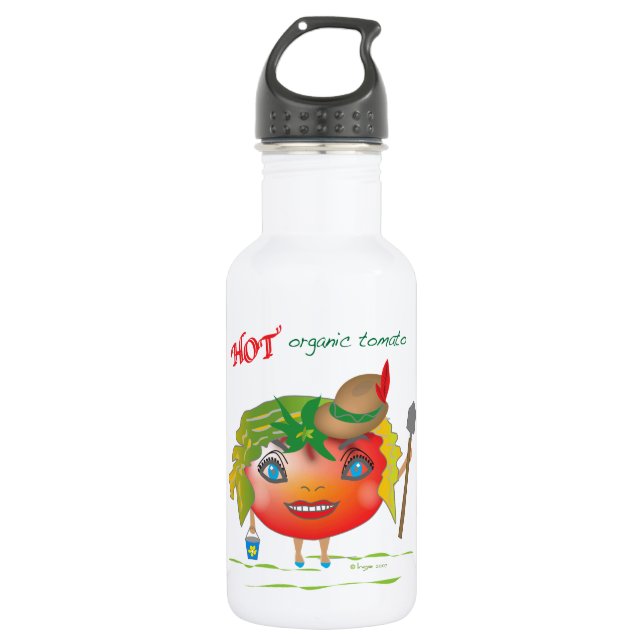 Botella De Agua Tomate orgánico caliente (Anverso)