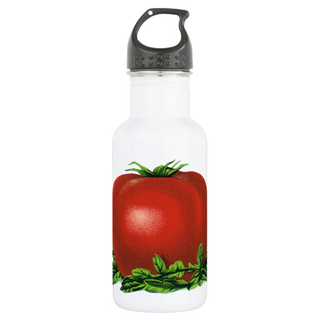 Botella De Agua Tomate, verduras y frutas de la madriguera roja (Anverso)