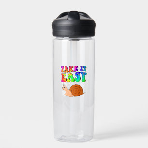 Botella De Agua Tómelo Fácil Personalizado Con Texto Groovy