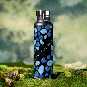Botella De Agua Tonos de Blues con nombre personalizado