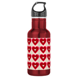 Botella De Agua Tonos de Corazones Rojos