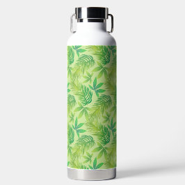 BOTELLA DE AGUA TONOS DE VERDE HOJAS DE HELECHO TROPICAL