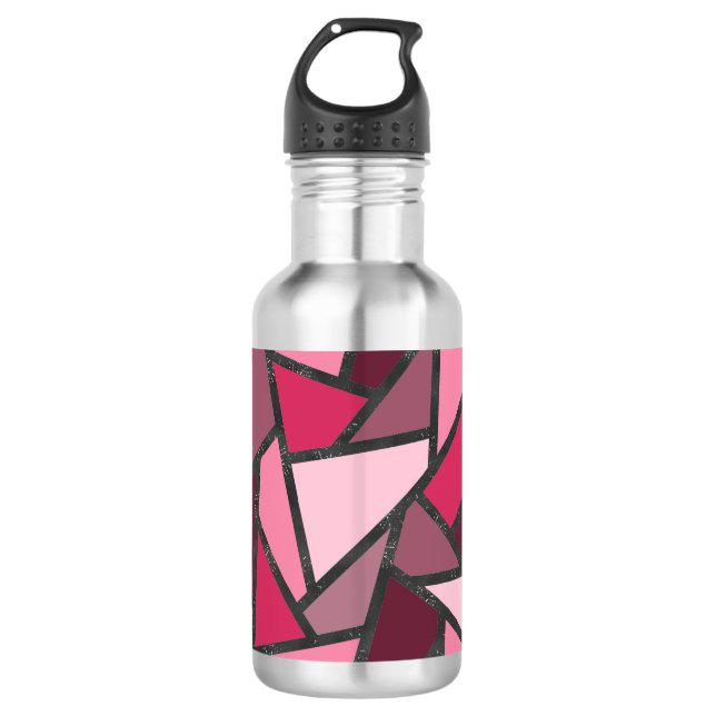 Botella De Agua Tonos de vidrio tintado rosa (Anverso)