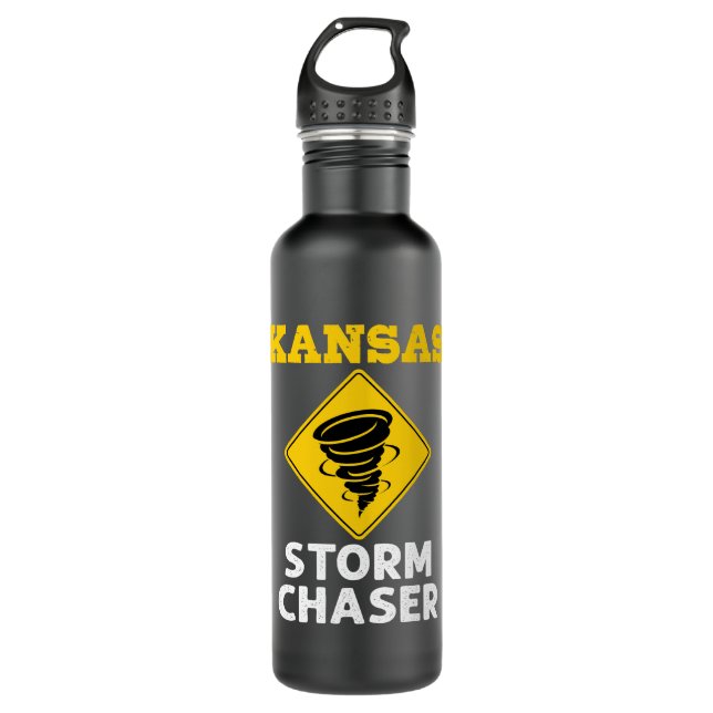 Botella De Agua Tormenta de Kansas Chaser Tornado (Anverso)