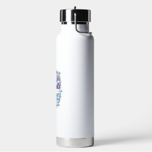 Botella De Agua Tormenta de Unicornio pero Brillante Estilo Retro