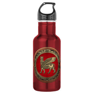 Botella De Agua Toro alado asirio - Lamassu dorado