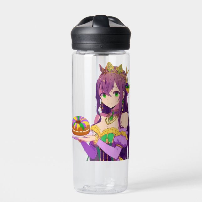 Botella De Agua Torta del Rey Anime Mardi Gras (Delante)
