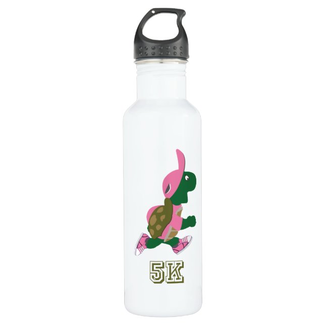 Botella De Agua Tortuga 5K - Rosa (Anverso)