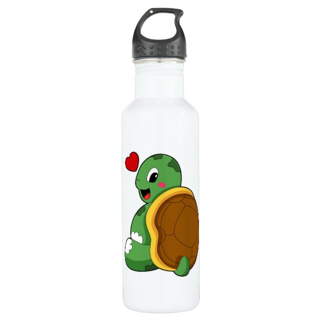 Botella De Agua Tortuga con corazón (Anverso)