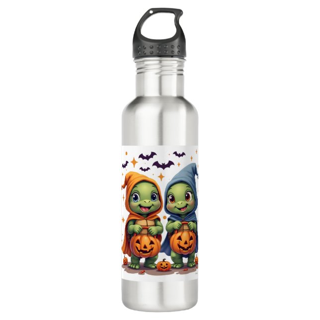 Botella De Agua Tortuga marina de Halloween Fantasma Tortugas T-Sh (Anverso)