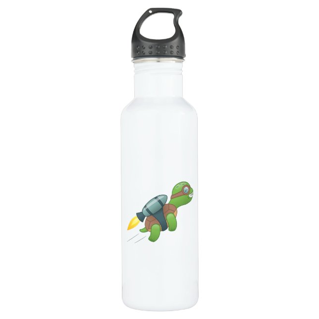 Botella De Agua Tortuga voladora con mochila (Anverso)