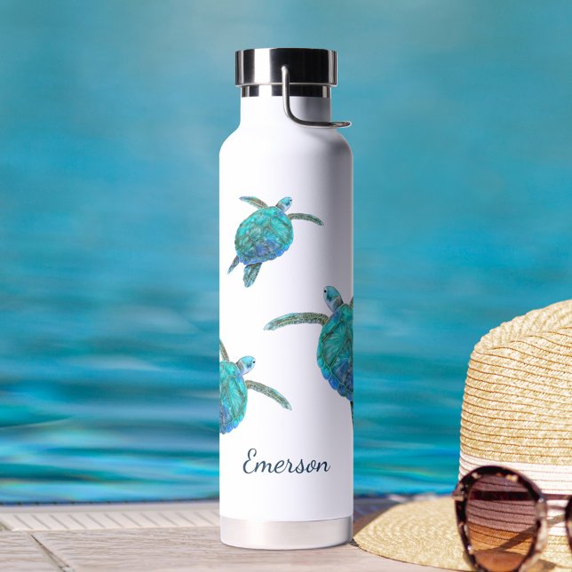 Botella De Agua Tortugas marinas acuarela personalizada (Subido por el creador)