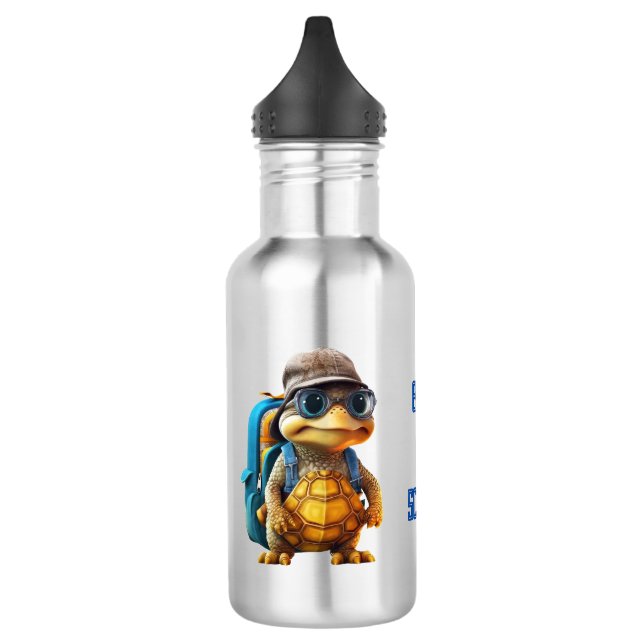 Botella De Agua Tortuguita Aventurera con Mochila, (Izquierda)