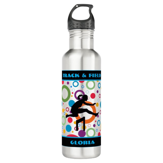 Botella De Agua Track and Field Abstract  (Anverso)