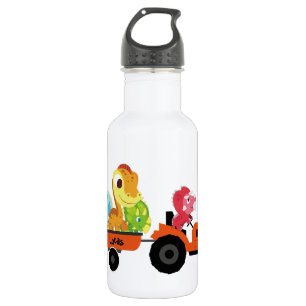 Botella De Agua Tractores divertidos de dinosaurios chicos Escuela