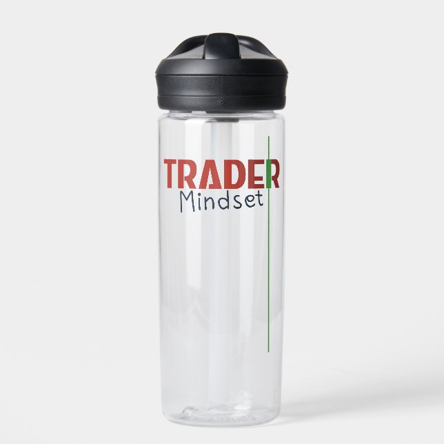 Botella De Agua Trader Mindset – Discipline, Focus Trading Psycho (Delante)